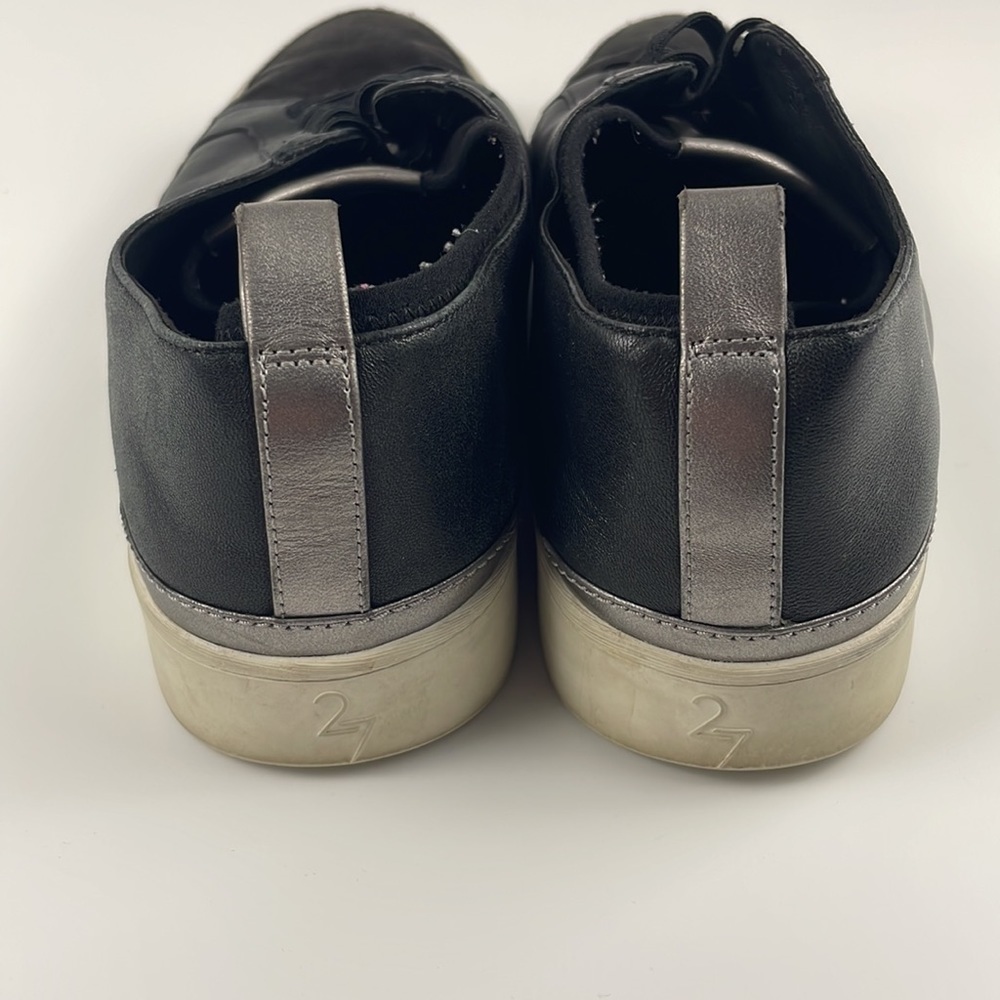 27 Edit | Valarie 100% Genuine Real Leather Upper Lace Up Sneaker Kicks Black 9M - Picture 8 of 13